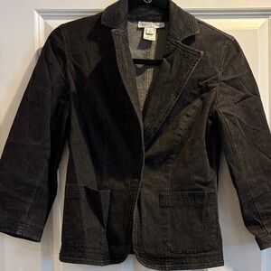 White House Black Market Black cropped sleeve Denim Blazer